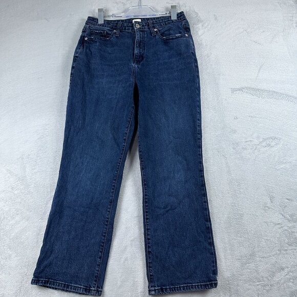 A New Day Straight Leg Jeans Cropped Womens SZ 10/30R High Rise Medium Wash Blue - Picture 1 of 12